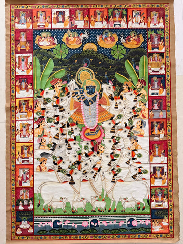 Pichwai - Krishna with Cows