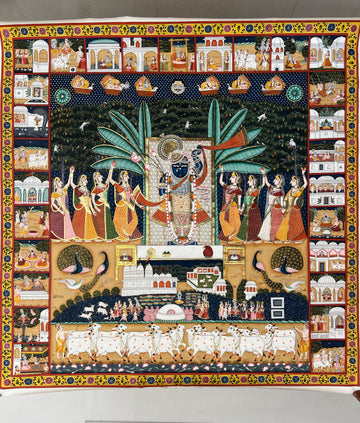 Pichwai - Krishna Traditional theme with Gold foil