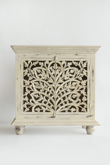 Boho Entryway Cabinet Off-White Furniture