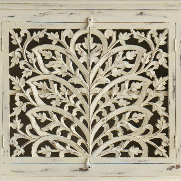 Boho Entryway Cabinet Off-White Furniture