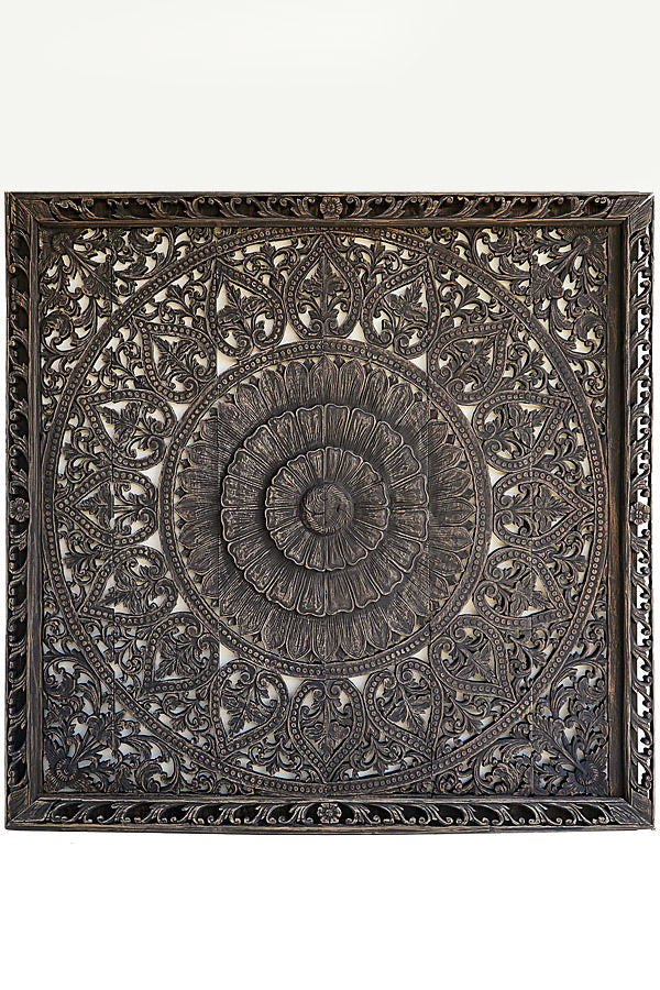 Mandala King Bed Headboard Wood Wall Mounted