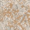 Wallpaper from 'Krafty Tales - Botanica' collection, showcasing white botanical prints on a natural kraft paper background for a simple yet sophisticated look.