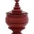 Deep red Traditional Food Offering Vessel, featuring tiered lacquer design, used for cultural ceremonies and as a meaningful home decor piece.