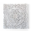 Stunningly detailed Balinese authentic wall panel in white, showcasing intricate carvings for sophisticated wall decor, perfect for adding cultural depth to any room.